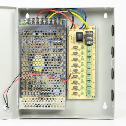 Sursa alimentare CCTV PNI STC15.2A in cutie metalica, 12V 15A 180W, 9 iesiri