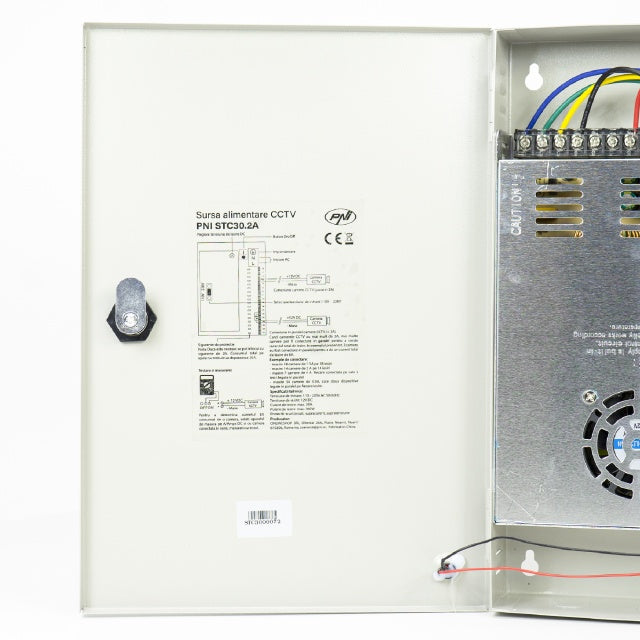 Sursa alimentare CCTV PNI STC30.2A in cutie metalica 12V 30A 360W, 18 iesiri