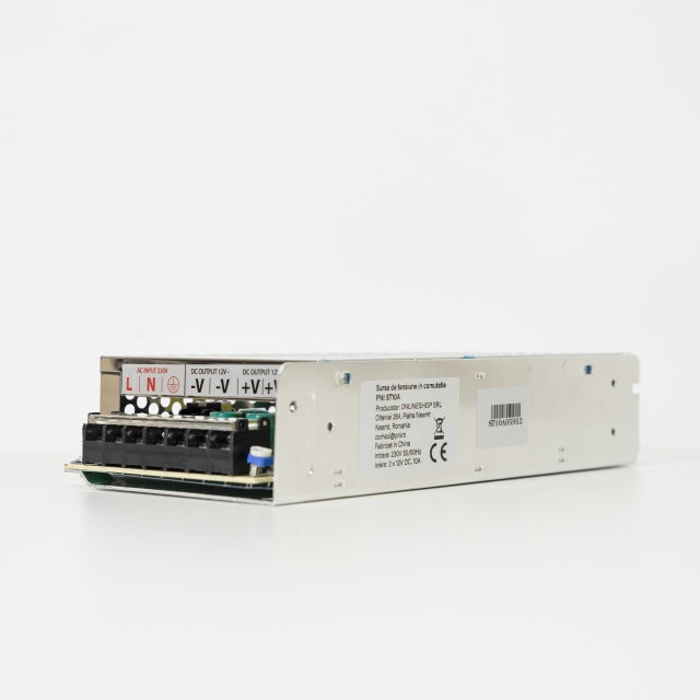 Sursa de tensiune in comutatie PNI ST10A 230V la 12V 10A stabilizata pentru sisteme de supraveghere