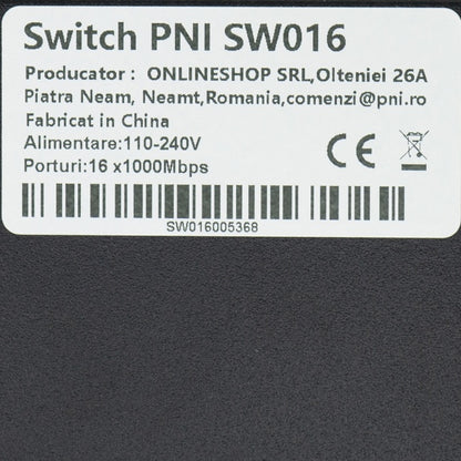 Switch PNI SW016, 16 x 10/100/1000 Mbps, Gigabit, carcasa metalica