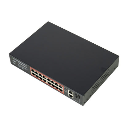 Switch POE PNI SWPOE162, 16 porturi POE 100 Mbps, 2 porturi UP Link 1000 Mbps, 1 port SFP 1000Mbps, 240W, functie AI Extend pana la 250m, protectie fulger 4kV