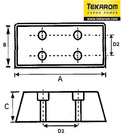 Tampon cauciuc 170x130x60x90
