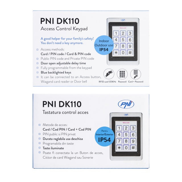 Tastatura control acces PNI DK110, stand alone, exterior si interior, IP54