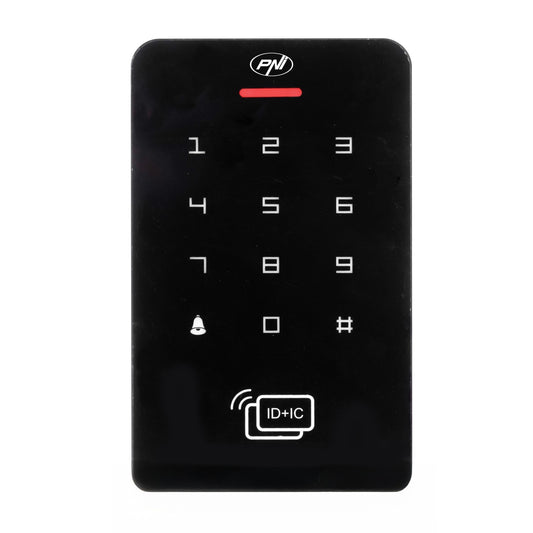 Tastatura control acces PNI DK150 stand alone, deblocare cu PIN, card RFID, IP65, negru