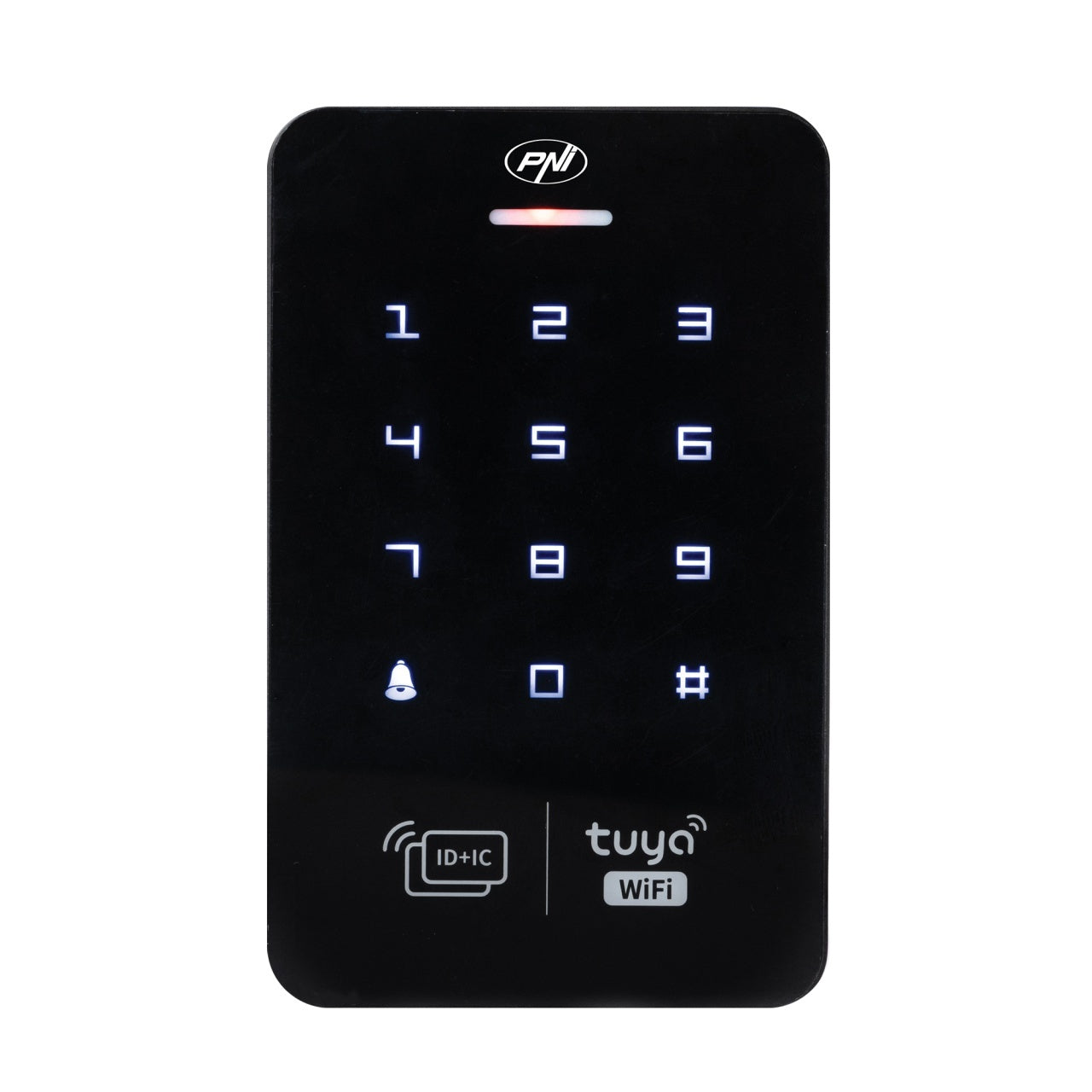 Tastatura control acces PNI DK150T cu Wi-Fi, deblocare cu PIN, card RFID si din aplicatia Tuya Smart, IP65, negru