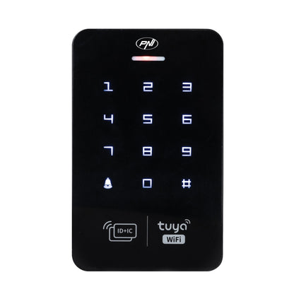 Tastatura control acces PNI DK150T cu Wi-Fi, deblocare cu PIN, card RFID si din aplicatia Tuya Smart, IP65, negru