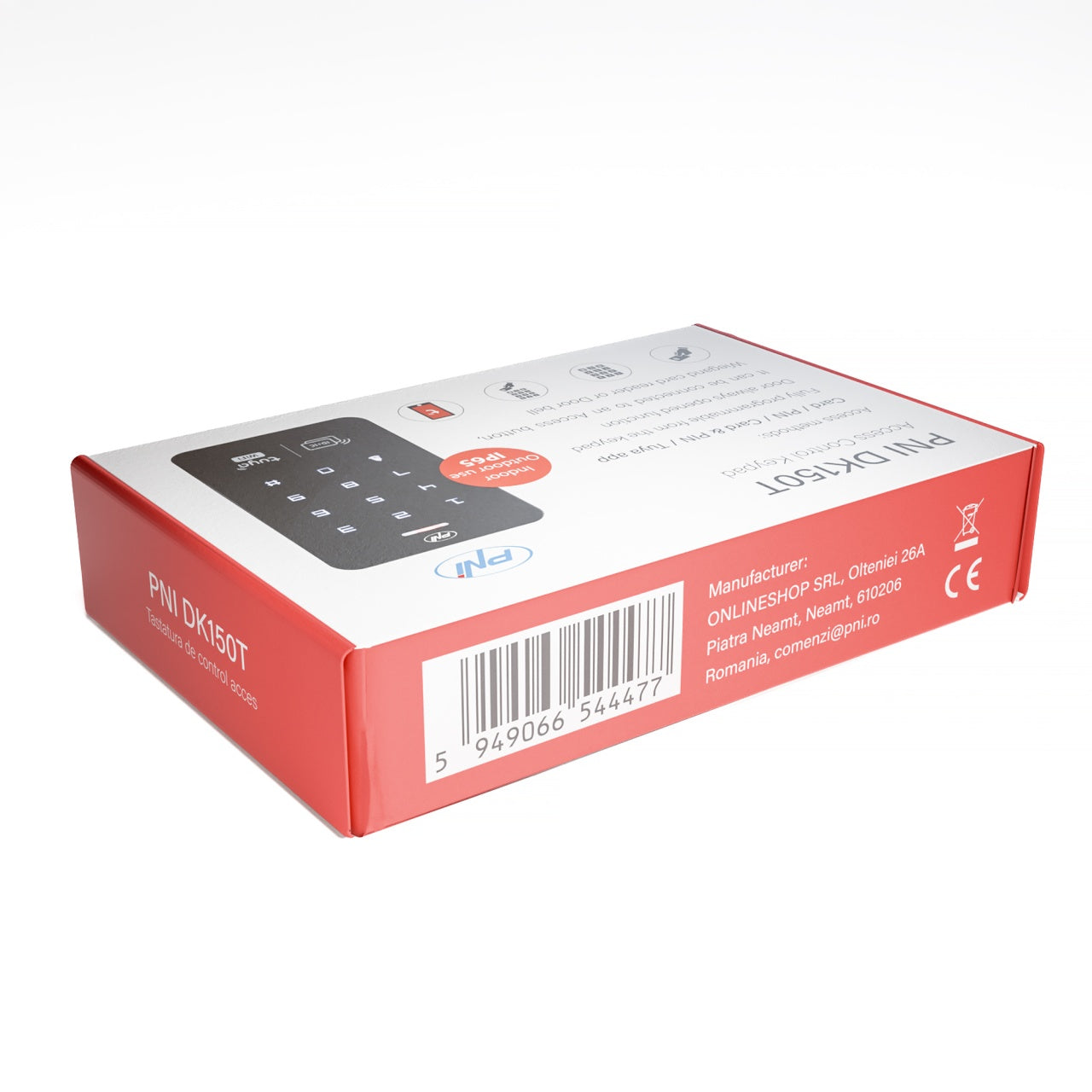 Tastatura control acces PNI DK150T cu Wi-Fi, deblocare cu PIN, card RFID si din aplicatia Tuya Smart, IP65, negru