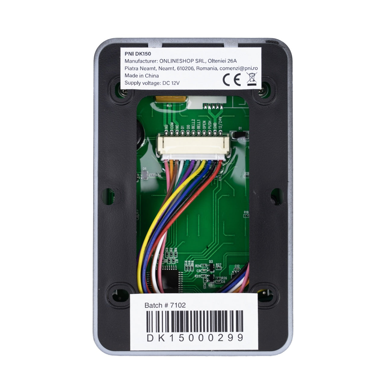 Tastatura control acces PNI DK150T cu Wi-Fi, deblocare cu PIN, card RFID si din aplicatia Tuya Smart, IP65, negru