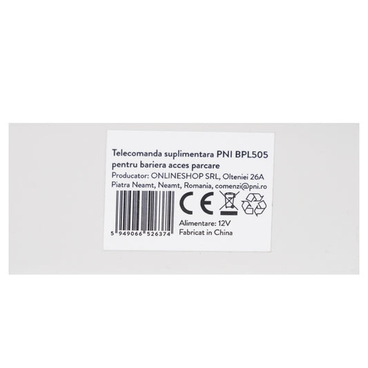 Telecomanda suplimentara PNI BPL505 pentru bariera acces parcare