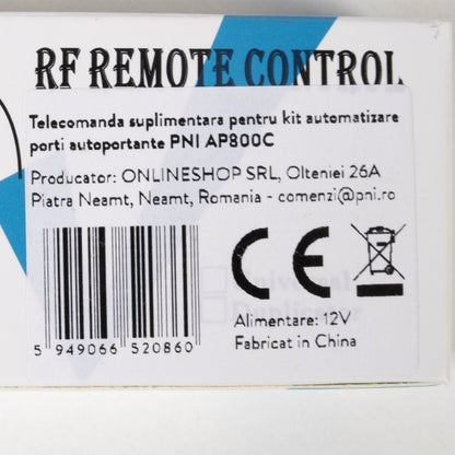 Telecomanda suplimentara PNI RC800 pentru kit automatizare porti autoportante PNI AP800C si porti batante PNI MAB300