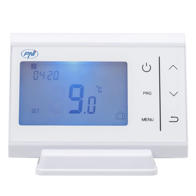 Termostat fara fir PNI CT60 pentru centrale termice, afisaj iluminat, programe zilnice