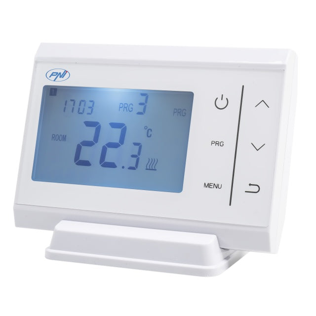 Termostat fara fir PNI CT60 pentru centrale termice, afisaj iluminat, programe zilnice