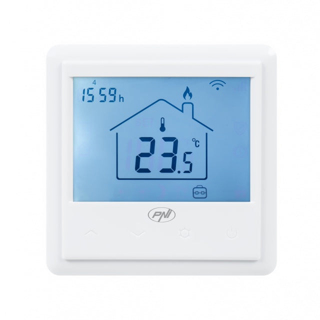 Termostat inteligent incastrabil PNI CT25PE WiFi, control prin internet incalzire electrica in pardoseala, aplicatie mobil Tuya Smart, integrare in scenarii si automatizari smart cu alte produse compa