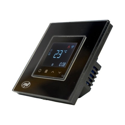 Termostat inteligent PNI CT25B WiFi pentru centrala termica pe gaz, montaj incastrat, 16A, control din aplicatia Tuya Smart, programare zilnica, mod manual/automat, culoare negru
