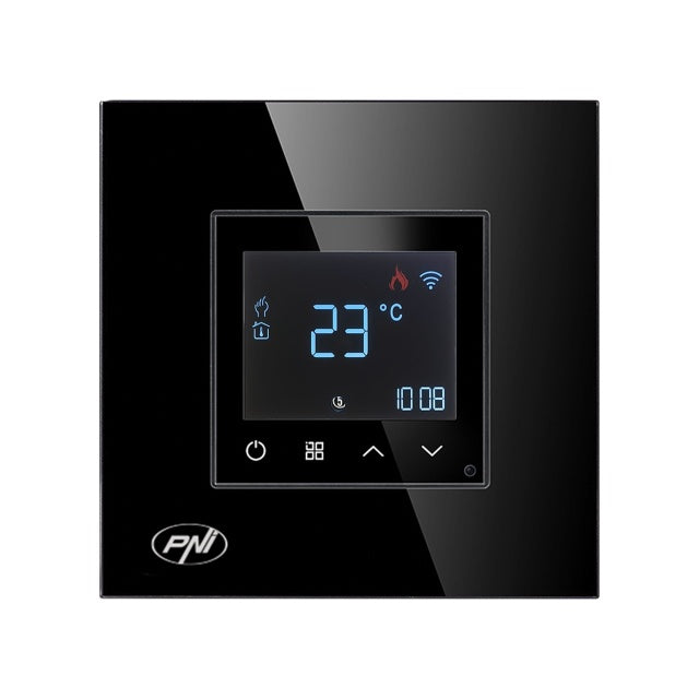 Termostat inteligent PNI CT26B WiFi incalzire in pardoseala electrica sau grup pompare, senzor pardoseala inclus, 10A, montaj incastrat, control din aplicatia Tuya Smart, programare zilnica, mod manua