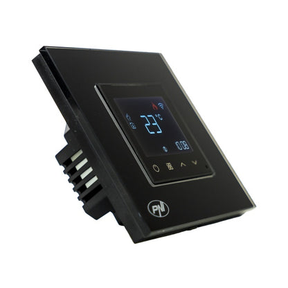 Termostat inteligent PNI CT26B WiFi incalzire in pardoseala electrica sau grup pompare, senzor pardoseala inclus, 10A, montaj incastrat, control din aplicatia Tuya Smart, programare zilnica, mod manua