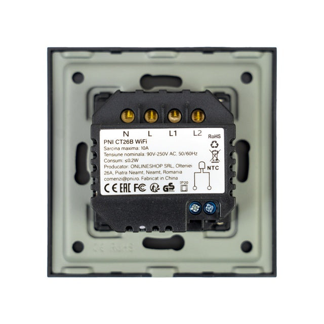 Termostat inteligent PNI CT26B WiFi incalzire in pardoseala electrica sau grup pompare, senzor pardoseala inclus, 10A, montaj incastrat, control din aplicatia Tuya Smart, programare zilnica, mod manua