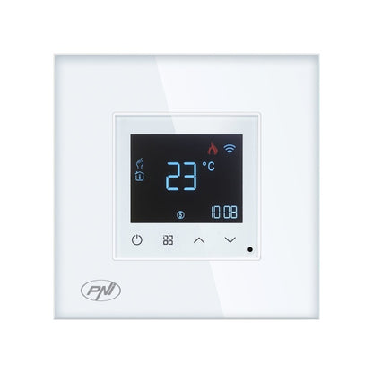Termostat inteligent PNI CT26W WiFi incalzire in pardoseala electrica sau grup pompare, senzor pardoseala inclus, montaj incastrat, control din aplicatia Tuya Smart, programare zilnica, mod manual/aut