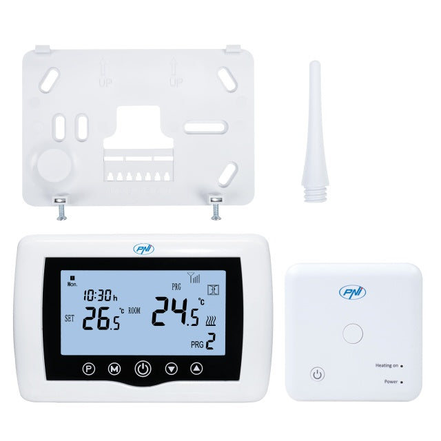 Termostat inteligent PNI CT36 fara fir, cu WiFi, control prin Internet, pentru centrale termice, APP TuyaSmart