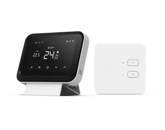 Termostat inteligent PNI CT45 fara fir, cu WiFi, control prin Internet, pentru centrale termice, APP TuyaSmart