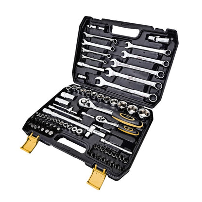 Trusa multifunctionala cu chei tubulare si fixe PNI TCF82, 82 de piese, cutie din plastic